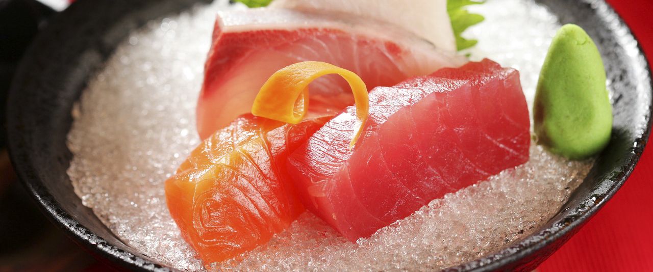 Raw fish slice